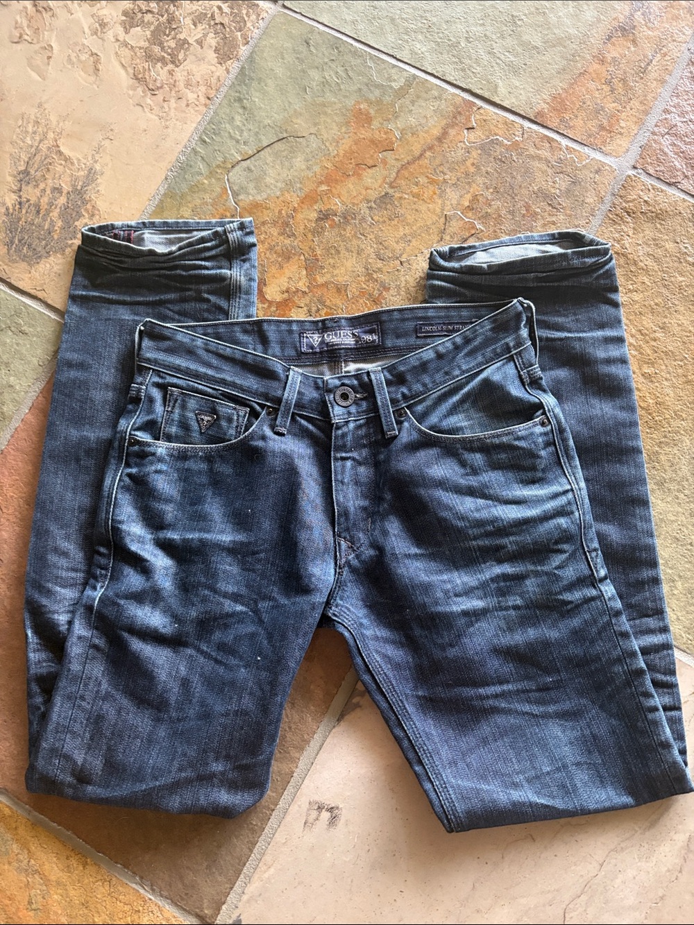 Guess Men’s Jeans – Dark Blue Slim Straight